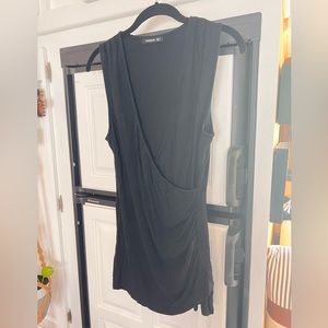 Black Crossbody Sleeveless Top sz L